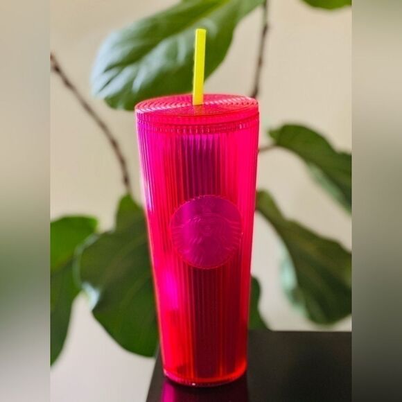 Starbucks 2023 Fall Iridescent Magenta Bling Cold Cup 24 oz Tumbler - Picture 3 of 3